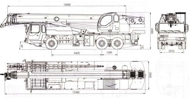 Габариты автомобильного крана XCMG QY25K