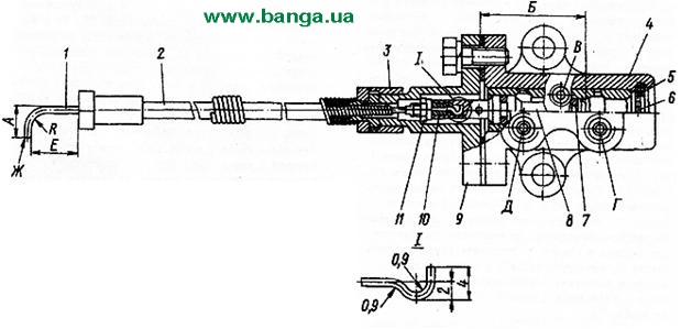 Кран управления механизмом переключения дополнительной коробки КрАЗ-64370, КрАЗ-260