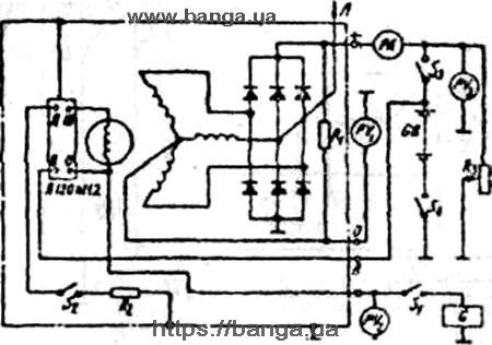 Схема для проверки электрических характеристик ЯМЗ-238Н, ЯМЗ-238ФМ, ЯМЗ-238Л, ЯМЗ-238Б