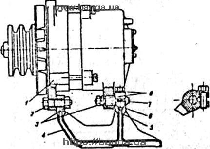 Крепление генератора на двигателе ЯМЗ-238Н, ЯМЗ-238ФМ, ЯМЗ-238Л, ЯМЗ-238Б