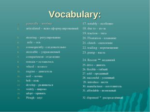 Vocabulary: 