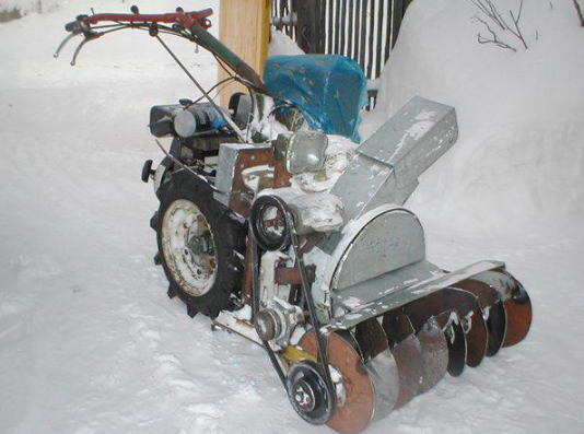 Шнековый снегоочиститель на мотоблок