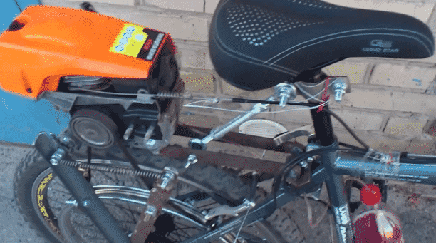 Как на велосипед поставить двигатель от бензопилы